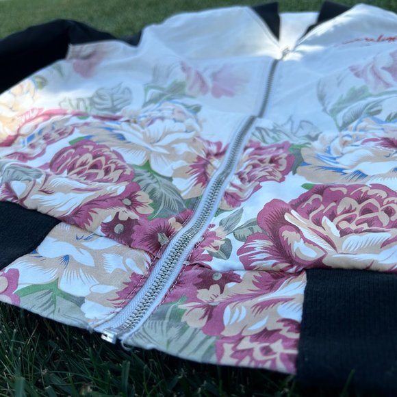 True Religion Floral Bomber Jacket Womens Large - Picture 11 of 12